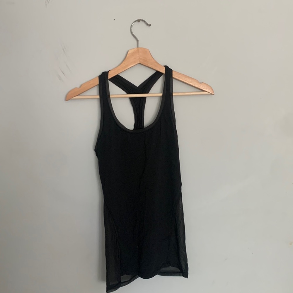 LULULEOMN black mesh y back singlet tank
